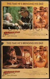 8w755 INDIANA JONES & THE LAST CRUSADE 6 LCs 1989 cool images of Harrison Ford & Sean Connery!