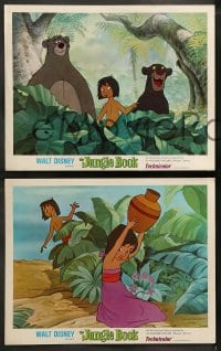 8w906 JUNGLE BOOK 3 LCs 1967 Walt Disney cartoon classic, great art of Mowgli, Baloo & friends!