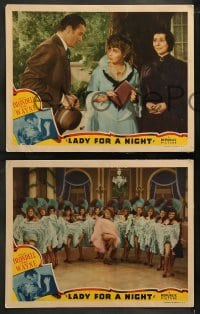 8w907 LADY FOR A NIGHT 3 LCs 1941 great images of John Wayne & sexy Joan Blondell!