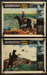 8w383 LONELY ARE THE BRAVE 8 LCs 1962 Kirk Douglas classic, Walter Matthau, Kennedy!