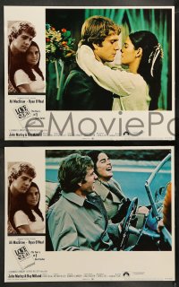 8w389 LOVE STORY 8 LCs 1970 Ali MacGraw & Ryan O'Neal, directed by Arthur Hiller!