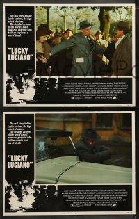 8w391 LUCKY LUCIANO 8 LCs 1974 Francesco Rosi directed, gangster action scenes!