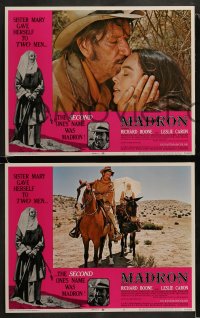 8w395 MADRON 8 LCs 1970 tough guy cowboy Richard Boone & pretty nun Leslie Caron, Paul L. Smith!