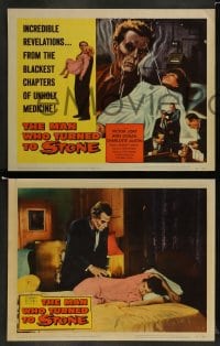 8w403 MAN WHO TURNED TO STONE 8 LCs 1957 Victor Jory practices unholy medicine, cool horror images!