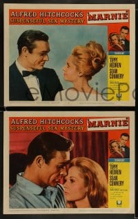 8w718 MARNIE 7 LCs 1964 Alfred Hitchcock, cool images of Sean Connery and Tippi Hedren!