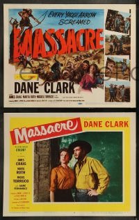 8w409 MASSACRE 8 LCs 1956 Dane Clark, Native Americans, a woman's revenge, a man's greed!