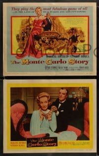 8w421 MONTE CARLO STORY 8 LCs 1957 Dietrich, Vittorio De Sica, high stakes, low cut gowns, gambling!