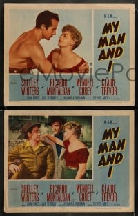 8w912 MY MAN & I 3 LCs 1952 Shelley Winters, Ricardo Montalban, Wendell Corey, William Wellman!
