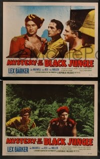 8w767 MYSTERY OF THE BLACK JUNGLE 6 LCs 1955 Lex Barker in India, Jane Maxwell, w/ cool tiger TC!