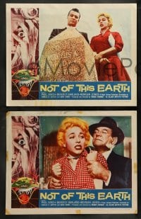 8w858 NOT OF THIS EARTH 4 LCs 1957 Beverly Garland, Paul Birch, Roger Corman sci-fi!