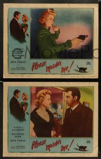 8w486 PLEASE MURDER ME 8 LCs 1956 Godfrey, great images of Angela Lansbury and Raymond Burr!