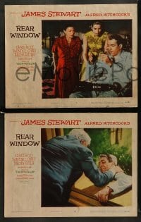 8w866 REAR WINDOW 4 LCs 1954 Alfred Hitchcock classic starring Jimmy Stewart & sexy Grace Kelly!
