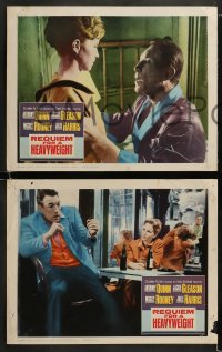 8w918 REQUIEM FOR A HEAVYWEIGHT 3 LCs 1962 Anthony Quinn, Jackie Gleason, Julie Harris, boxing!