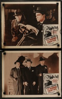 8w867 ROARING TWENTIES 4 LCs R1956 great portrait of James Cagney, Humphrey Bogart & Frank McHugh!