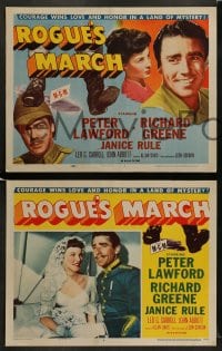 8w518 ROGUE'S MARCH 8 LCs 1952 Peter Lawford, Janice Rule & Richard Greene in a land of mystery!