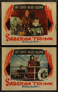 8w869 SARATOGA TRUNK 4 LCs 1945 Gary Cooper & Ingrid Bergman, from the novel by Edna Ferber!