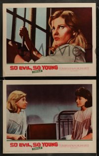 8w555 SO EVIL, SO YOUNG 8 LCs 1961 caged bad girls without their guys alone in a girls' reformatory!