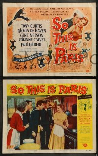 8w556 SO THIS IS PARIS 8 LCs 1954 sailor Tony Curtis is on leave and in love with Gloria DeHaven!