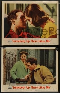 8w770 SOMEBODY UP THERE LIKES ME 6 LCs 1956 Paul Newman as Rocky Graziano, Pier Angeli, Mineo!