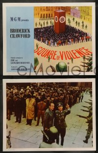 8w567 SQUARE OF VIOLENCE 8 LCs 1963 Broderick Crawford in WWII Nazi Germany, wild images!
