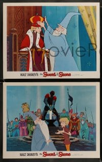 8w591 SWORD IN THE STONE 8 LCs R1973 Disney cartoon of young King Arthur & Merlin the Wizard!