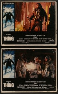 8w613 THING 8 LCs 1982 John Carpenter, Kurt Russell, the ultimate in alien terror!