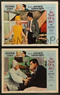 8w619 THRILL OF IT ALL 8 LCs 1963 great images of sexy Doris Day & James Garner!
