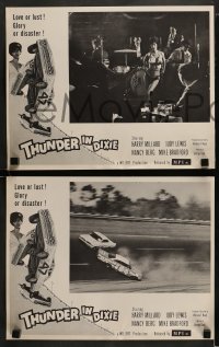 8w879 THUNDER IN DIXIE 4 LCs 1964 Harry Millard, cool images of crashing cars, glory or disaster!