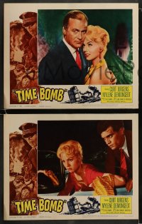 8w623 TIME BOMB 8 LCs 1961 Curt Jurgens & sexy Mylene Demongeot in a conspiracy on the High Seas!