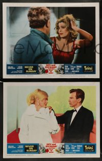 8w631 TOPKAPI/NEVER ON SUNDAY 8 LCs 1965 Melina Mercouri & Jules Dassin double-bill, sexy images!