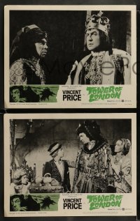 8w633 TOWER OF LONDON 8 LCs 1962 Vincent Price, Roger Corman, do you have the courage?