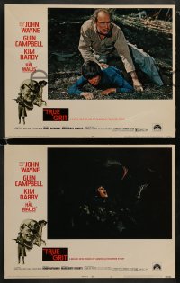8w885 TRUE GRIT 4 LCs 1969 John Wayne as Rooster Cogburn, Kim Darby, Glen Campbell, Robert Duvall!