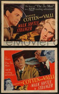 8w656 WALK SOFTLY STRANGER 8 LCs 1950 Joseph Cotten & pretty Alida Valli, cool film noir images!