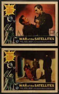 8w886 WAR OF THE SATELLITES 4 LCs 1958 Roger Corman, Dick Miller, ultimate in scientific monsters!