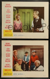8w887 WARLOCK 4 LCs 1959 full-length image of cowboys Henry Fonda & Richard Widmark with guns!