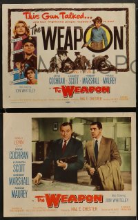 8w666 WEAPON 8 LCs 1957 Steve Cochran, Lizabeth Scott, this gun talked, directed by Val Guest!
