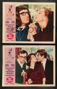 8w672 WHAT'S NEW PUSSYCAT 8 LCs 1965 Woody Allen, Peter O'Toole, Peter Sellers, Capucine, Andress!