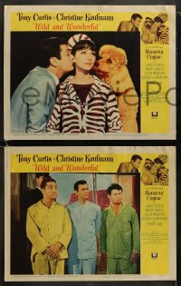 8w678 WILD & WONDERFUL 8 LCs 1964 wacky images of Tony Curtis, Christine Kaufmann, & Monsieur Cognac!