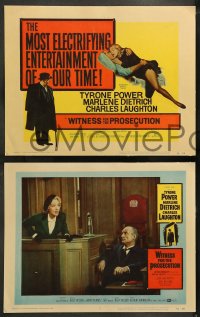 8w687 WITNESS FOR THE PROSECUTION 8 LCs 1958 Billy Wilder, Tyrone Power, Marlene Dietrich, Laughton