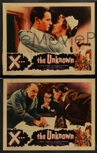 8w729 X THE UNKNOWN 7 LCs 1957 Dean Jagger, it kills but it cannot be killed, Hammer horror sci-fi!