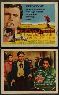 8w696 YOUNG LAND 8 LCs 1958 great images of Patrick Wayne, Yvonne Craig, a young Dennis Hopper!