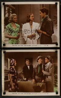 8x214 SECOND HONEYMOON 2 color 11x14 stills 1937 Tyrone Power, Loretta Young, Claire Trevor