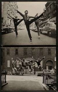 8x215 WEST SIDE STORY 2 deluxe 11.25x14 stills 1961 Sharks & Jets doing ballet in city street!