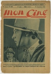 8x077 RUDOLPH VALENTINO French 7x11 magazine cover September 16, 1926 on the cover of Mon Cine!