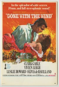 8x068 GONE WITH THE WIND 6x9 herald R1967 Clark Gable, Vivien Leigh, Terpning artwork!