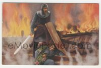 8x109 KRIEMHILD'S REVENGE German 4x6 postcard 1924 Schlettow protects Biswanger by fire, Fritz Lang