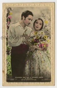 8x113 RAMONA #232E English 4x6 postcard 1928 c/u of beautiful Dolores Del Rio & Roland Drew!