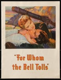 8x341 FOR WHOM THE BELL TOLLS souvenir program book 1943 Seguso & Groesbeck art of Cooper & Bergman!