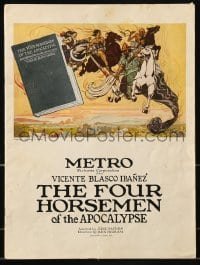 8x342 FOUR HORSEMEN OF THE APOCALYPSE souvenir program book 1921 Rex Ingram, Golden cover art!