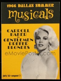 8x344 GENTLEMEN PREFER BLONDES stage play souvenir program book 1966 starring Carroll Baker!